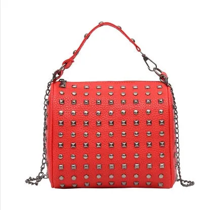 Fashion Luxury Rivet Leather Shoulder Bag