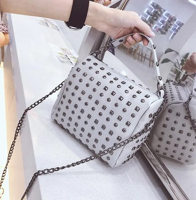 Fashion Luxury Rivet Leather Shoulder Bag