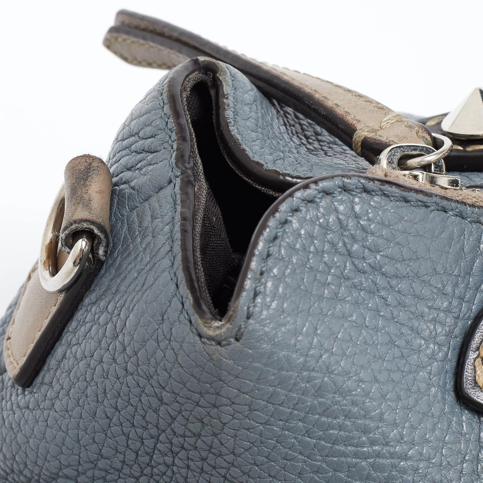 Fendi Blue/beige Leather Medium By The Way Bag