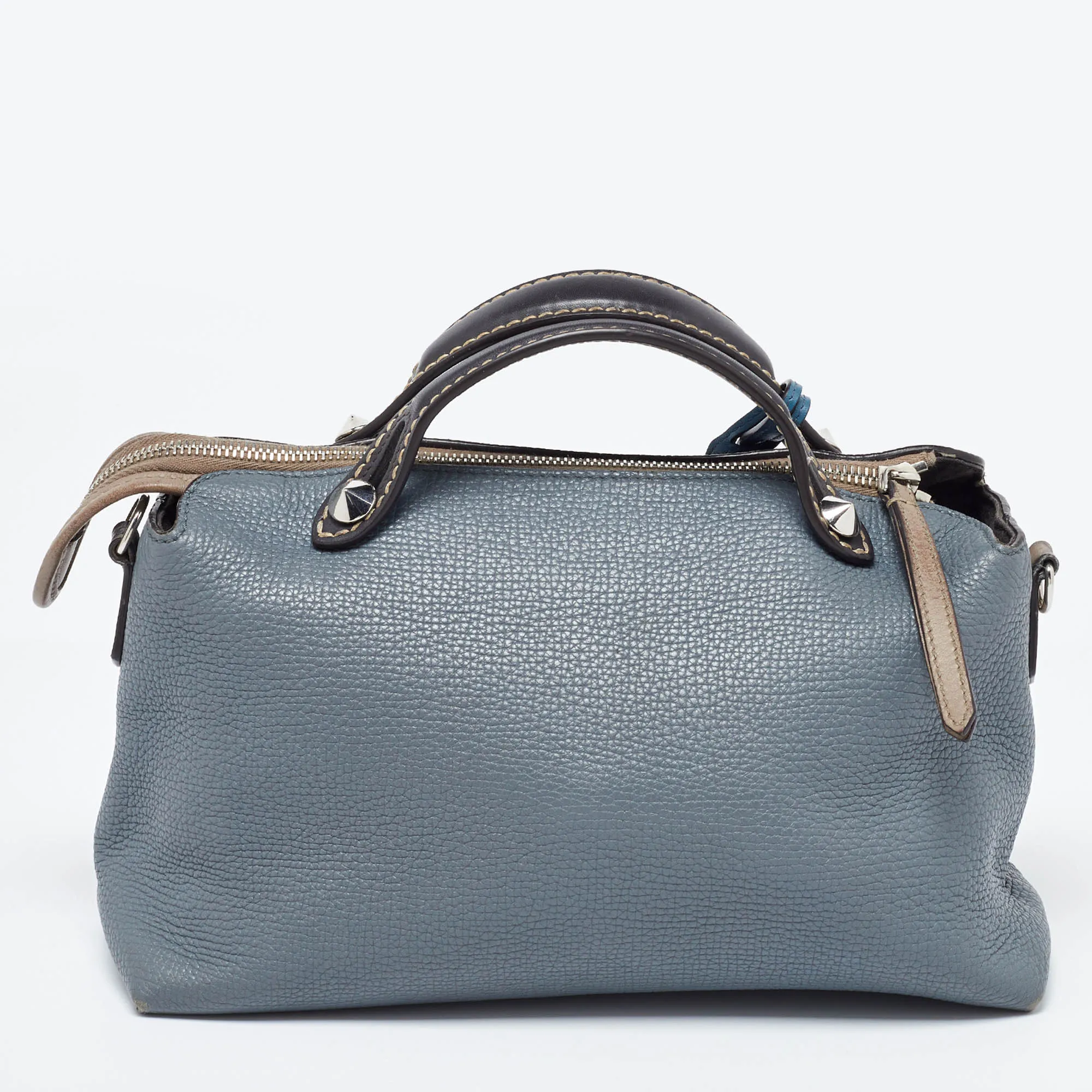 Fendi Blue/beige Leather Medium By The Way Bag