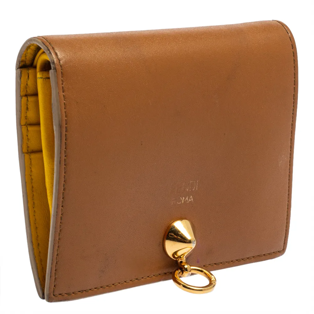 Fendi Brown Leather By The Way Bifold Wallet..
