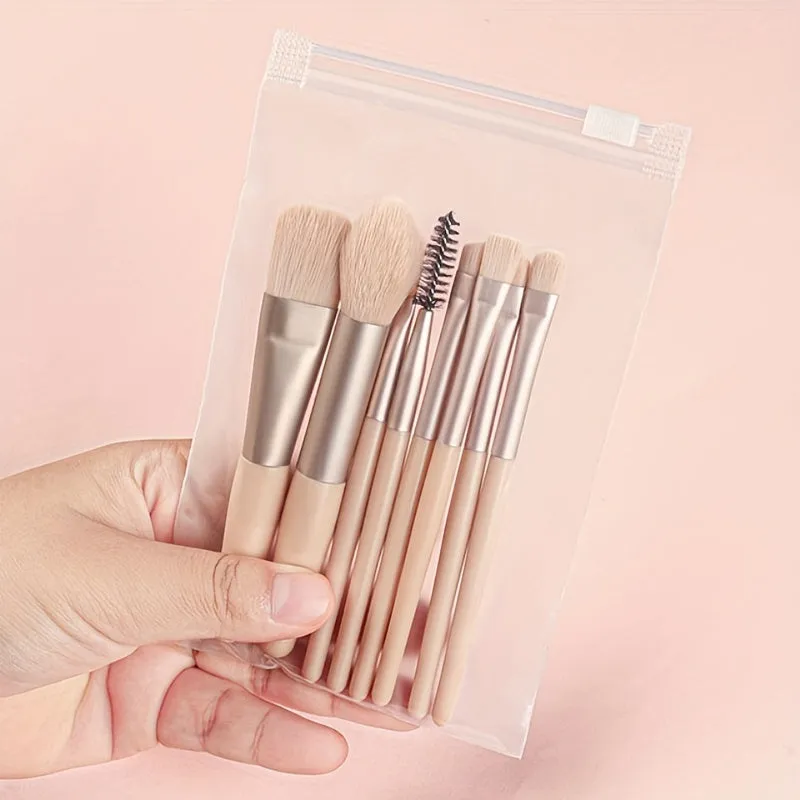 Fluffy Makeup Brush Set with Sponge & Bag