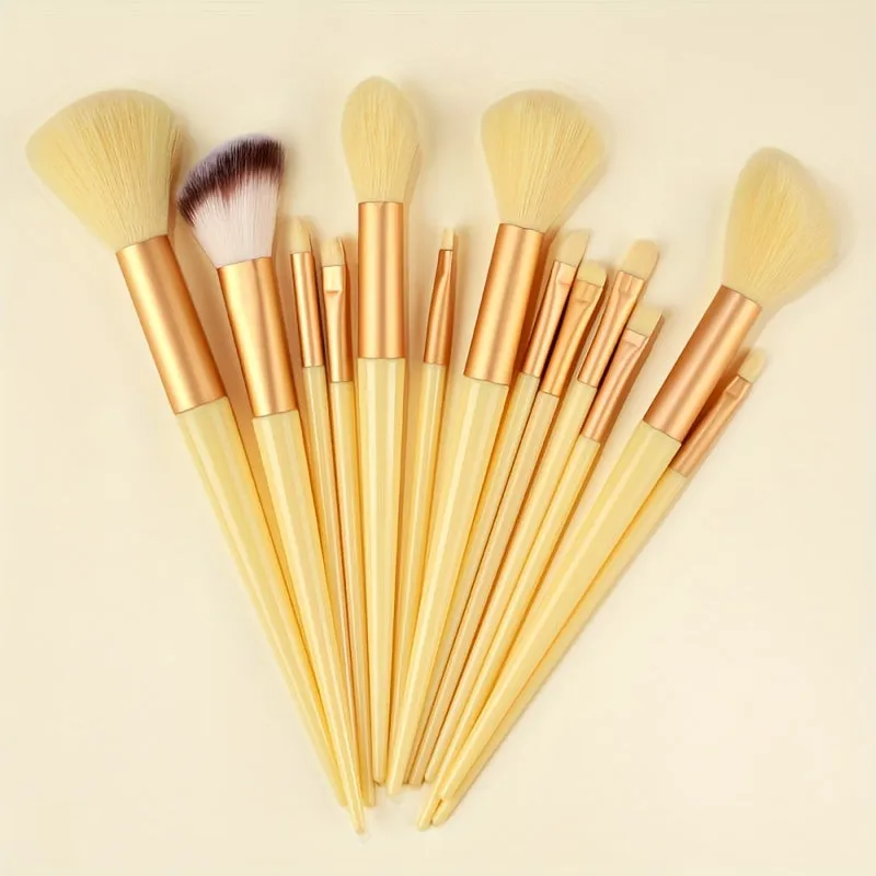 Fluffy Makeup Brush Set with Sponge & Bag