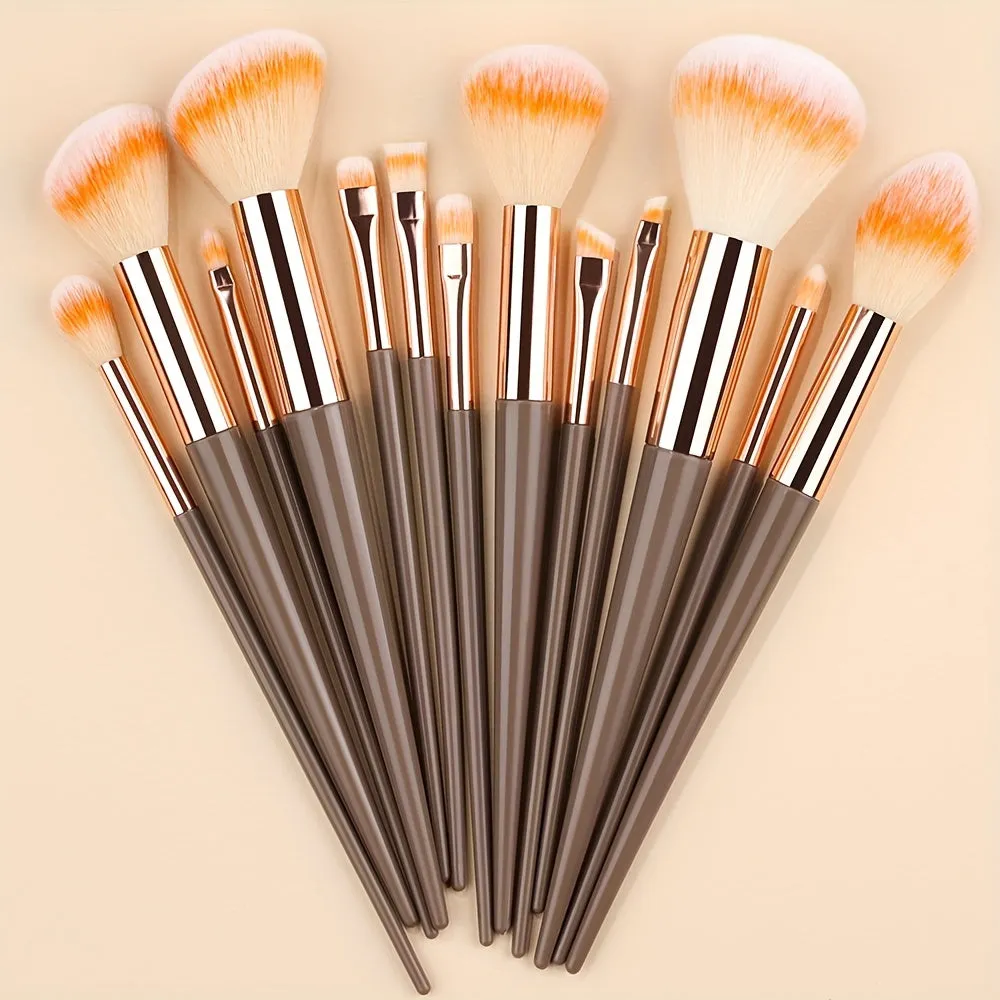 Fluffy Makeup Brush Set with Sponge & Bag