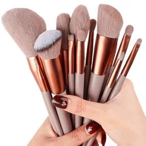 Fluffy Makeup Brush Set with Sponge & Bag