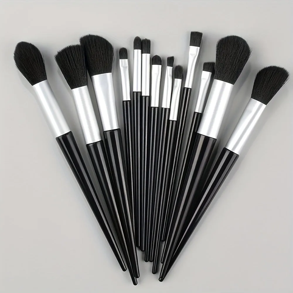 Fluffy Makeup Brush Set with Sponge & Bag