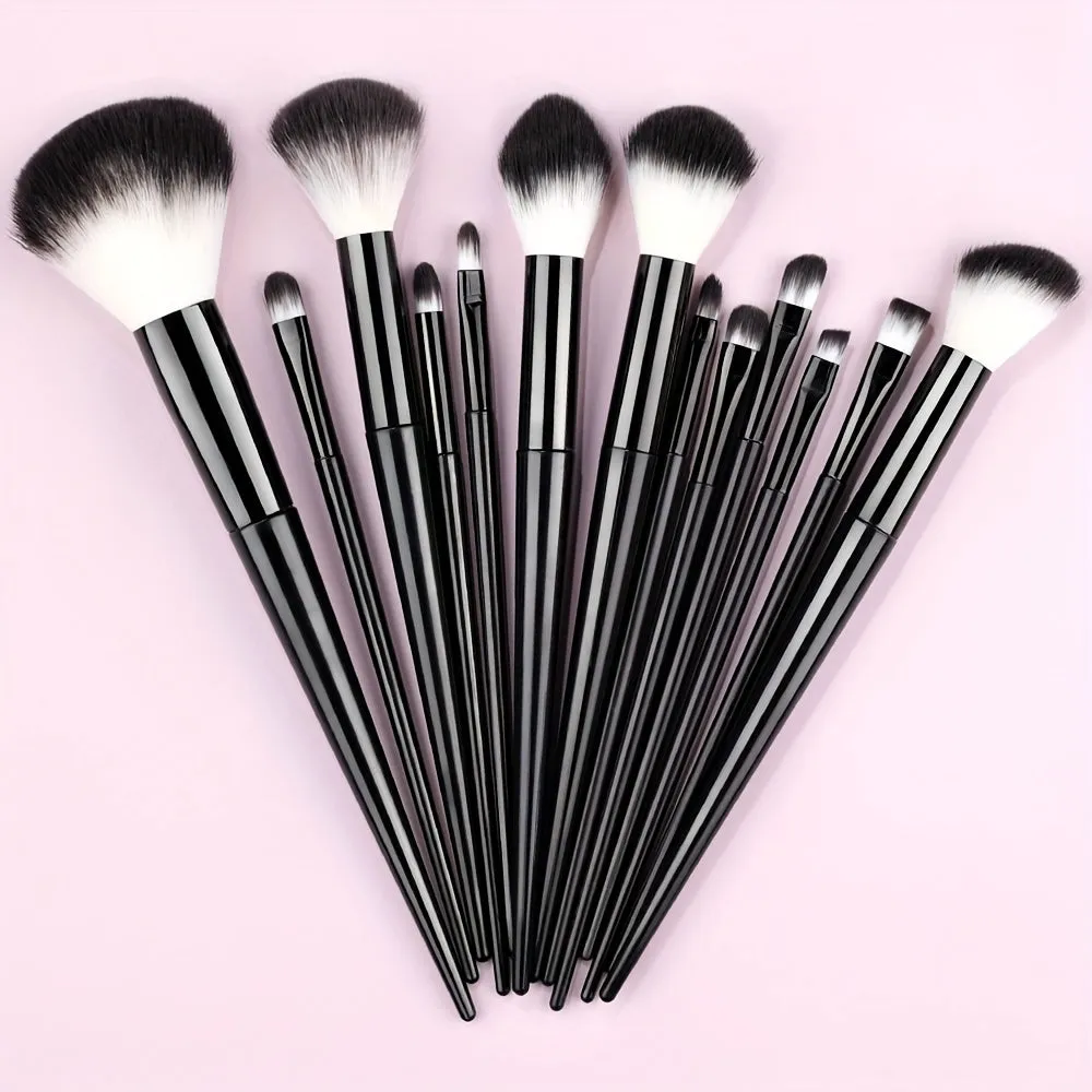 Fluffy Makeup Brush Set with Sponge & Bag