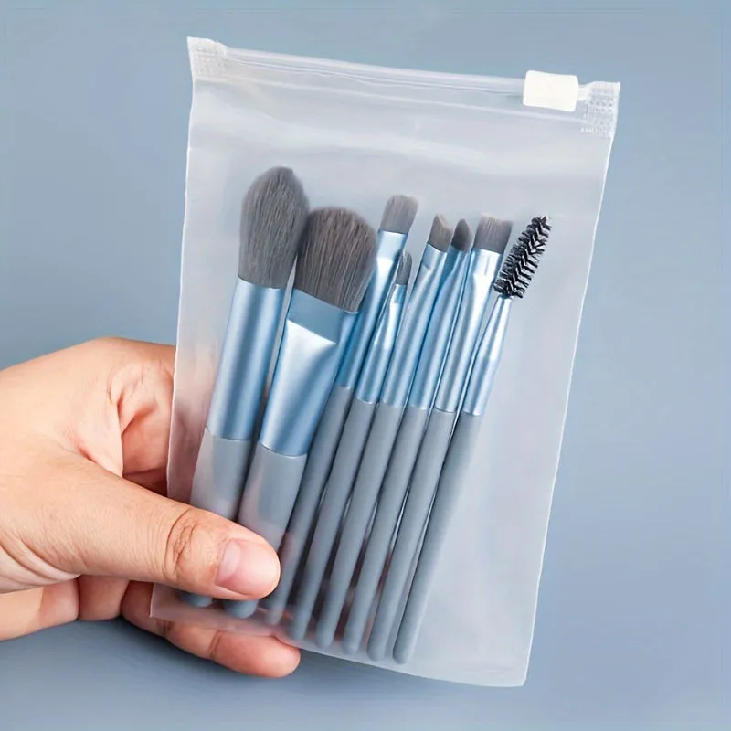 Fluffy Makeup Brush Set with Sponge & Bag