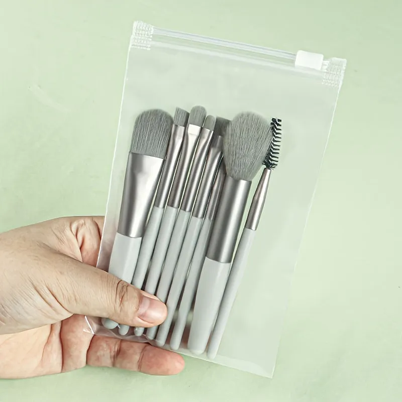 Fluffy Makeup Brush Set with Sponge & Bag