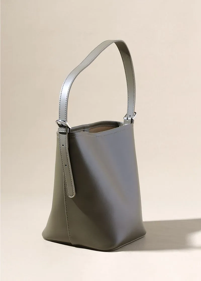 Genuine Leather Bucket Bag