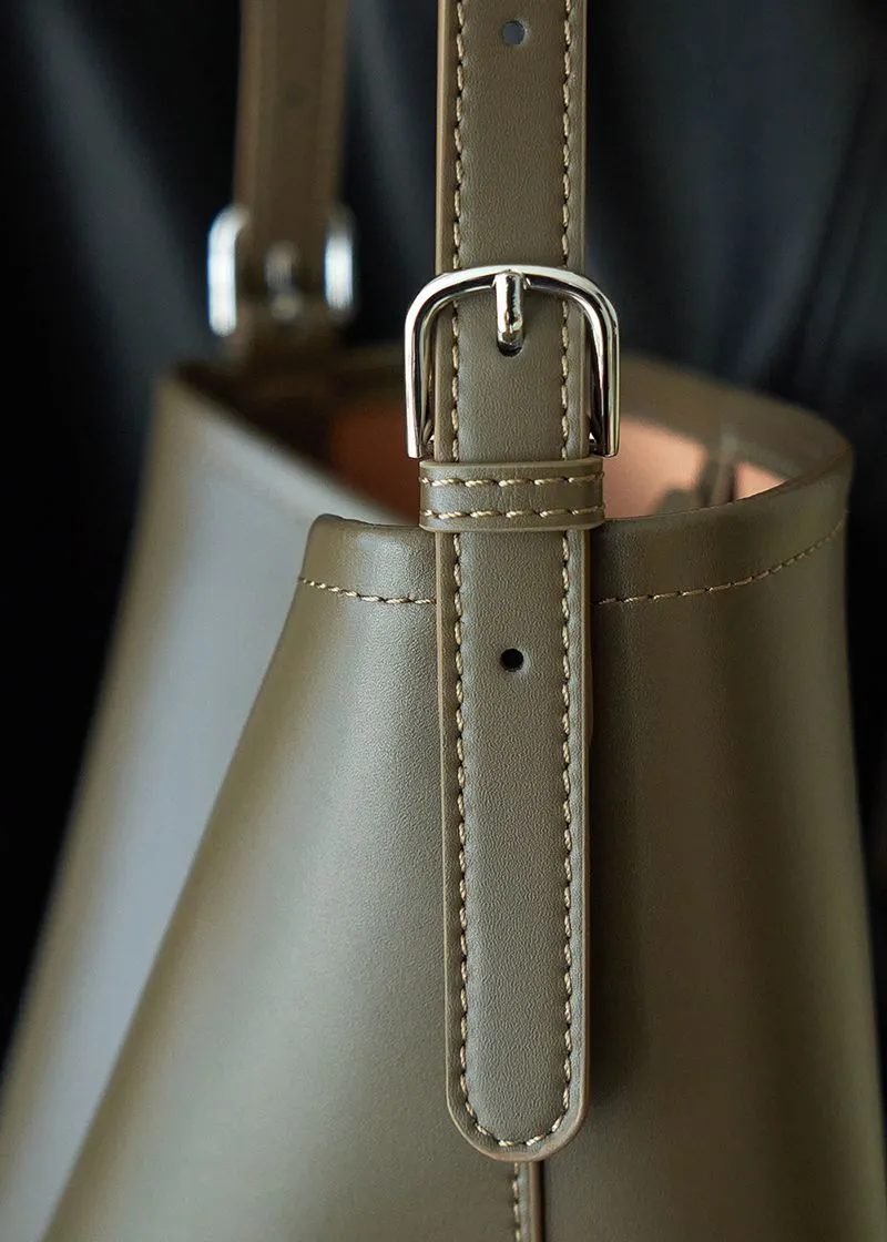 Genuine Leather Bucket Bag