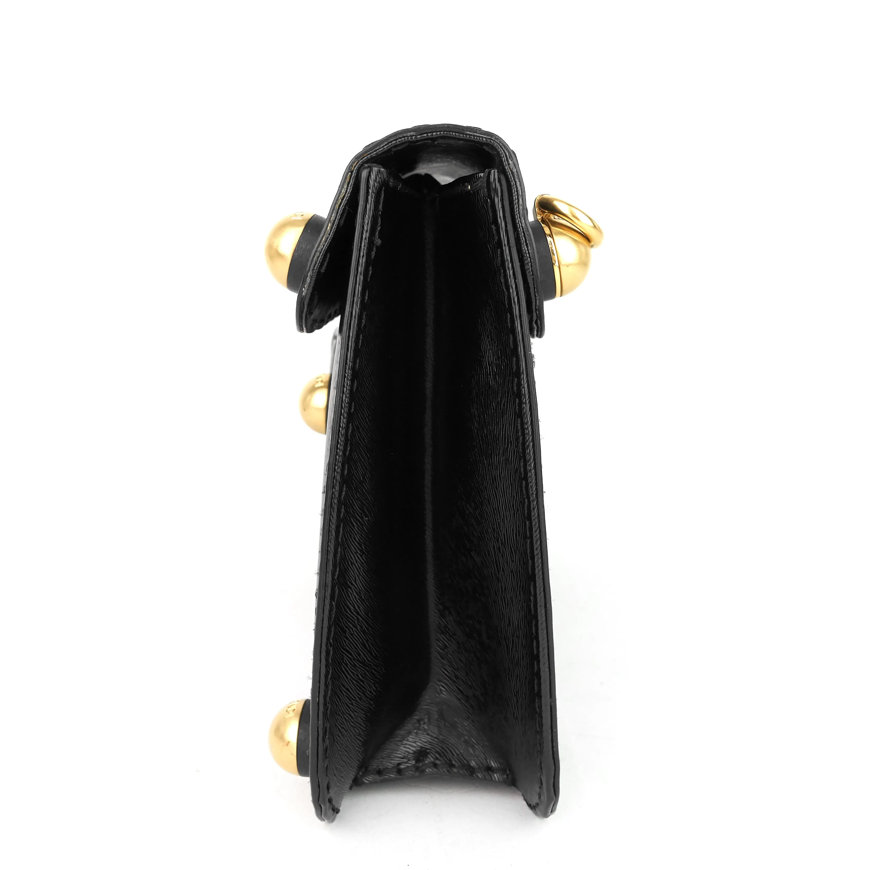 Gold Ball Leather Flap Bag