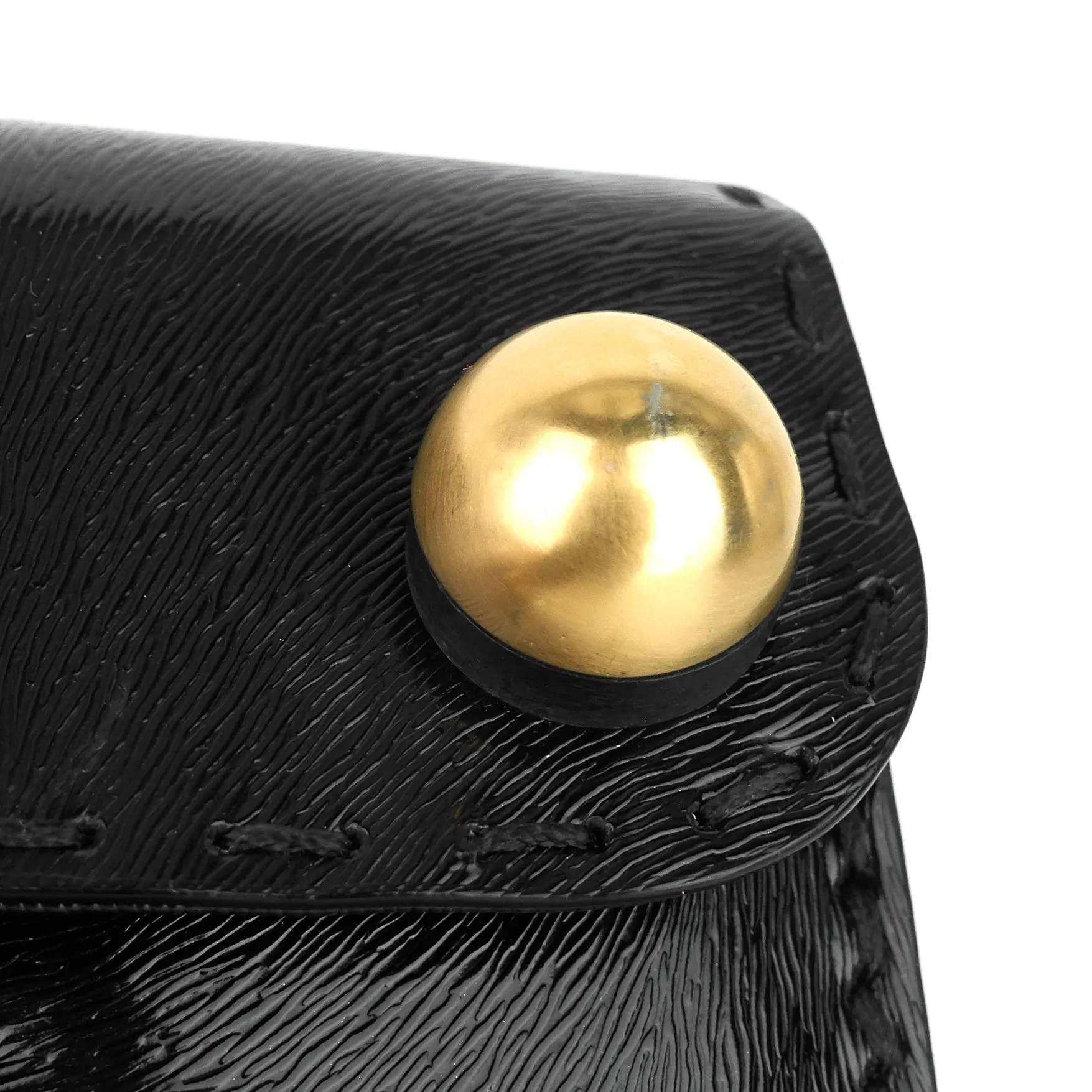 Gold Ball Leather Flap Bag