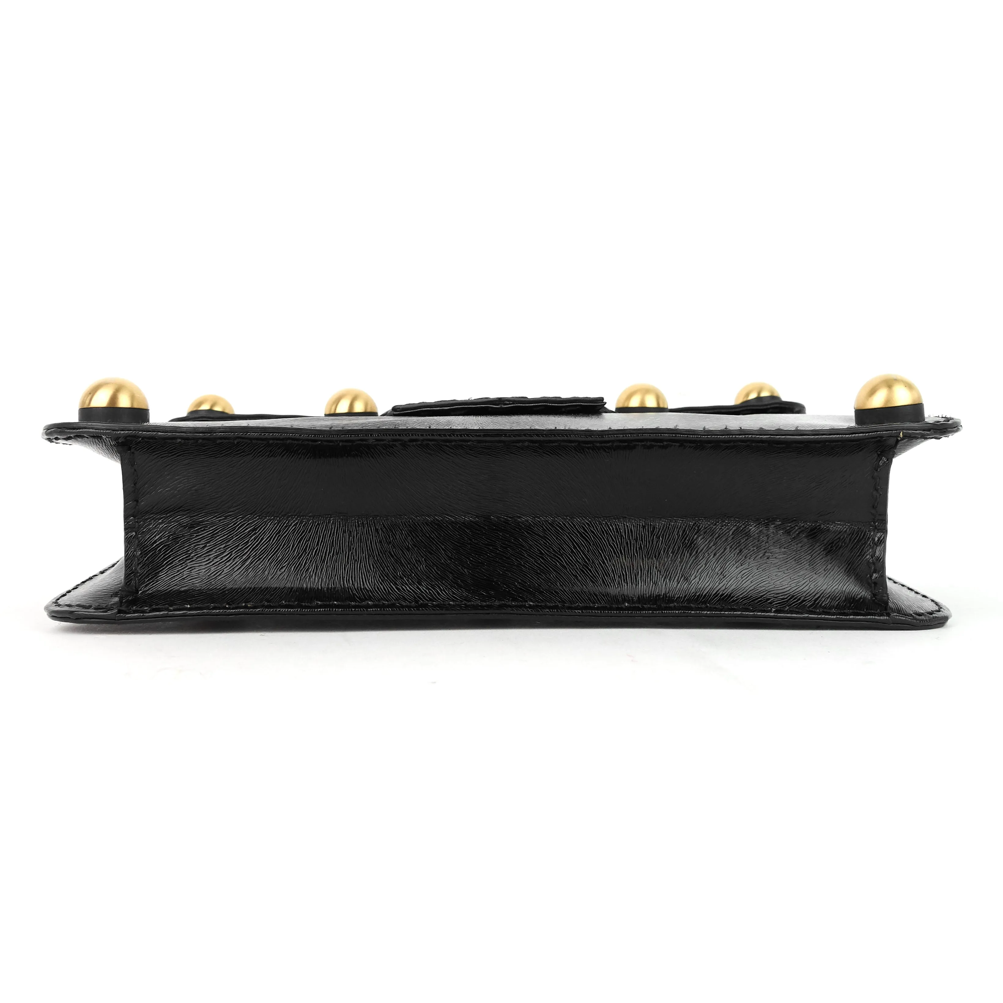 Gold Ball Leather Flap Bag