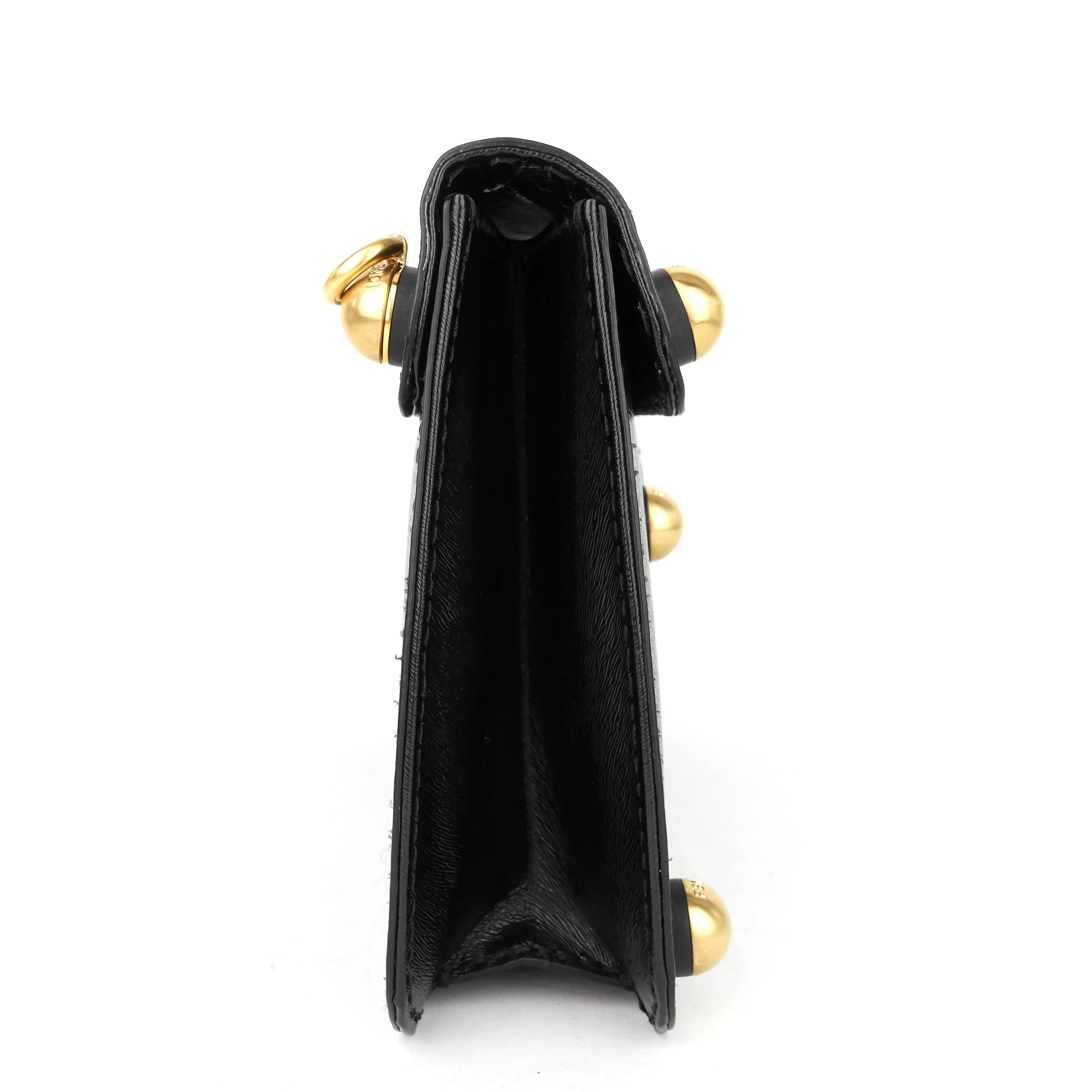 Gold Ball Leather Flap Bag