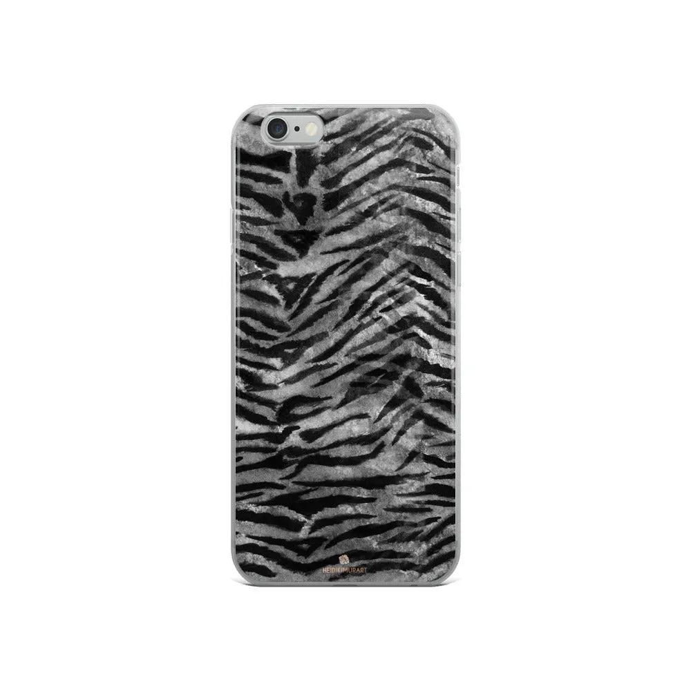 Gray Tiger Stripe iPhone Case, iPhone X | XS | XR | XS Max | 8 Phone Case- Printed in USA/EU/MX