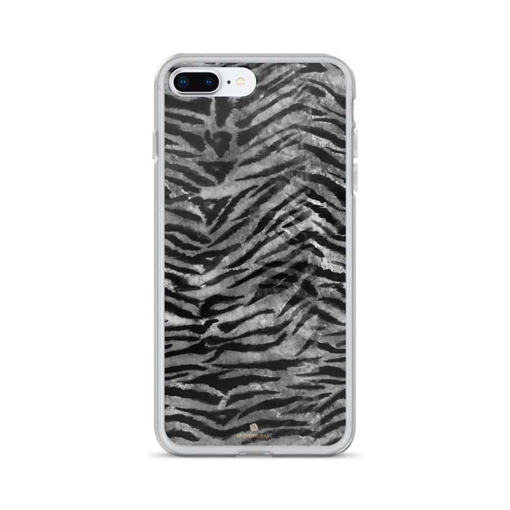 Gray Tiger Stripe iPhone Case, iPhone X | XS | XR | XS Max | 8 Phone Case- Printed in USA/EU/MX