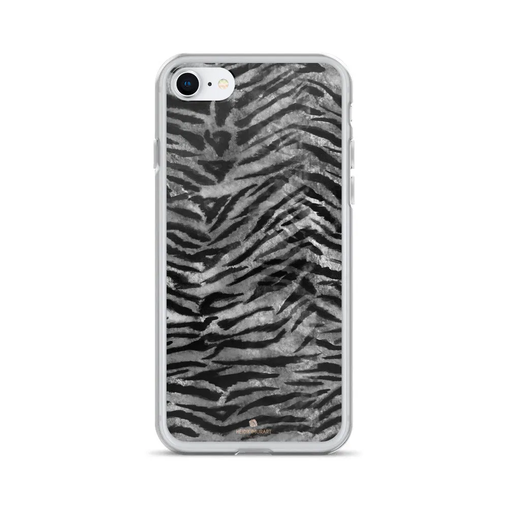 Gray Tiger Stripe iPhone Case, iPhone X | XS | XR | XS Max | 8 Phone Case- Printed in USA/EU/MX