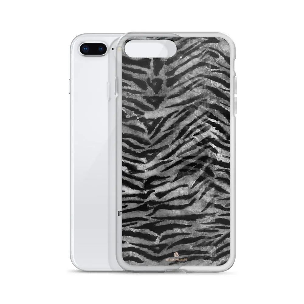 Gray Tiger Stripe iPhone Case, iPhone X | XS | XR | XS Max | 8 Phone Case- Printed in USA/EU/MX