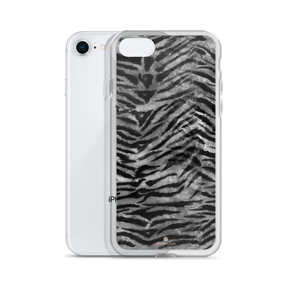 Gray Tiger Stripe iPhone Case, iPhone X | XS | XR | XS Max | 8 Phone Case- Printed in USA/EU/MX