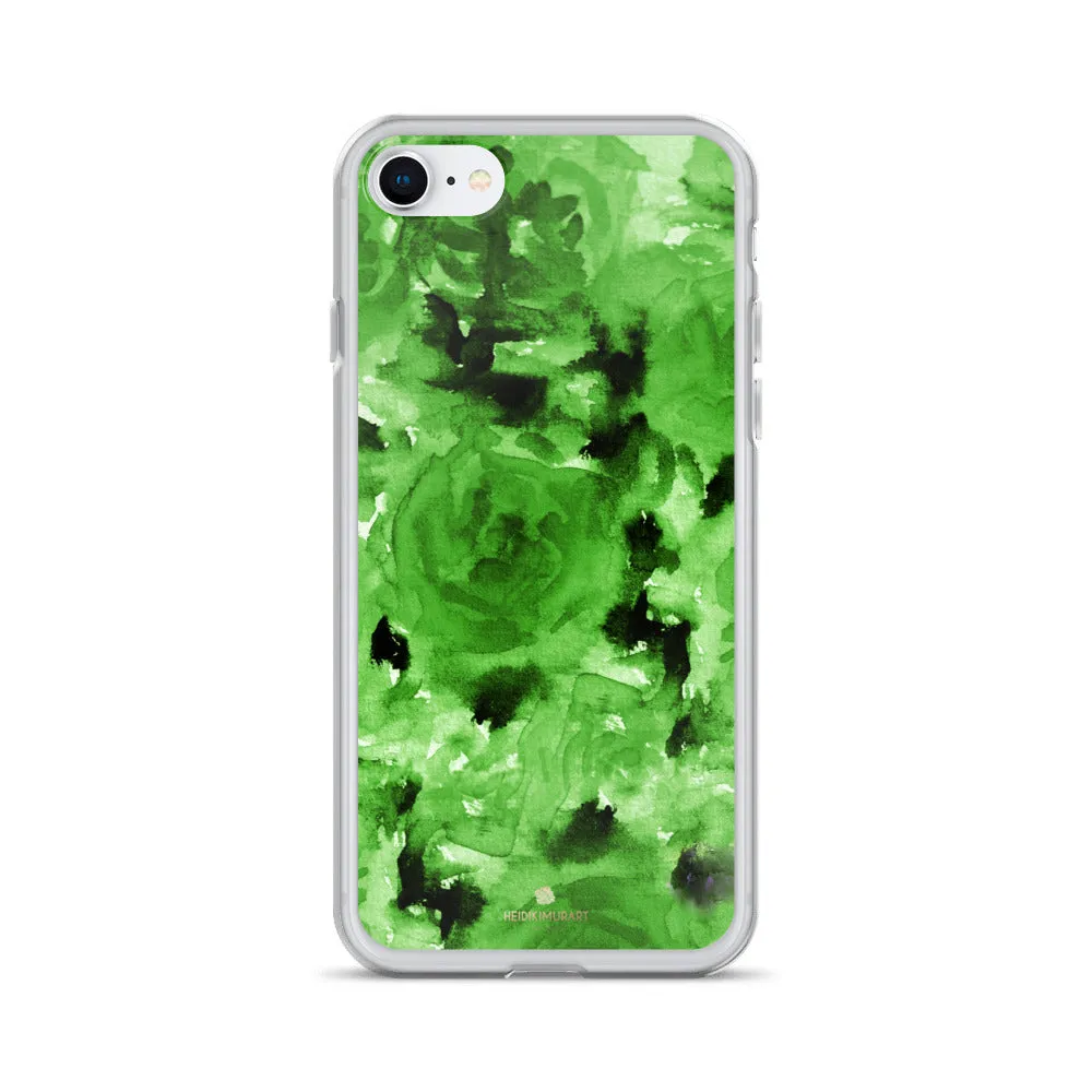 Green Floral Rose iPhone Case, Flower iPhone X | XS | XR | XS Max | 8 | 8  | 7| 7  Phone Case