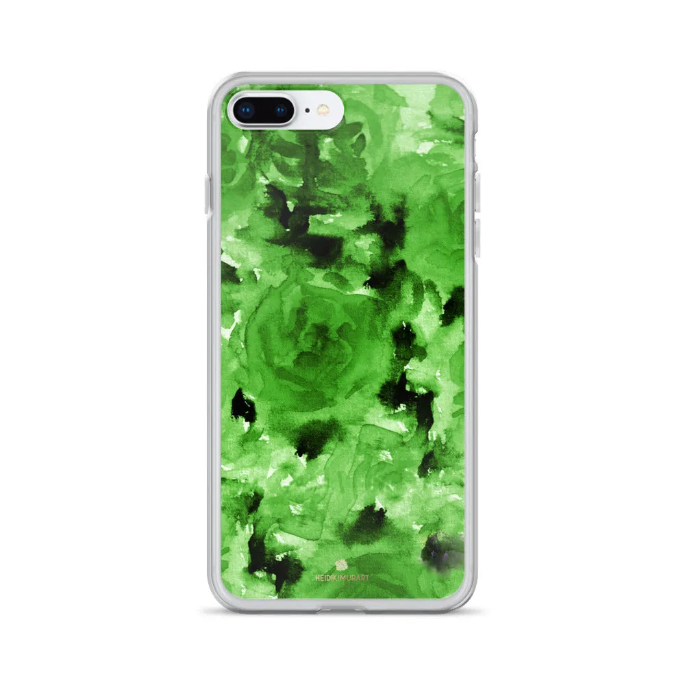 Green Floral Rose iPhone Case, Flower iPhone X | XS | XR | XS Max | 8 | 8  | 7| 7  Phone Case