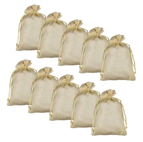Heart Home Potli|Jari Silk Wedding Potli|Drawstring Closure Potli|Wallet Potli|Christmas Gift Potli|Baby Shower Potli|Traditional Shagun Potli|9x12 Inch|Large|Pack of 10|Cream