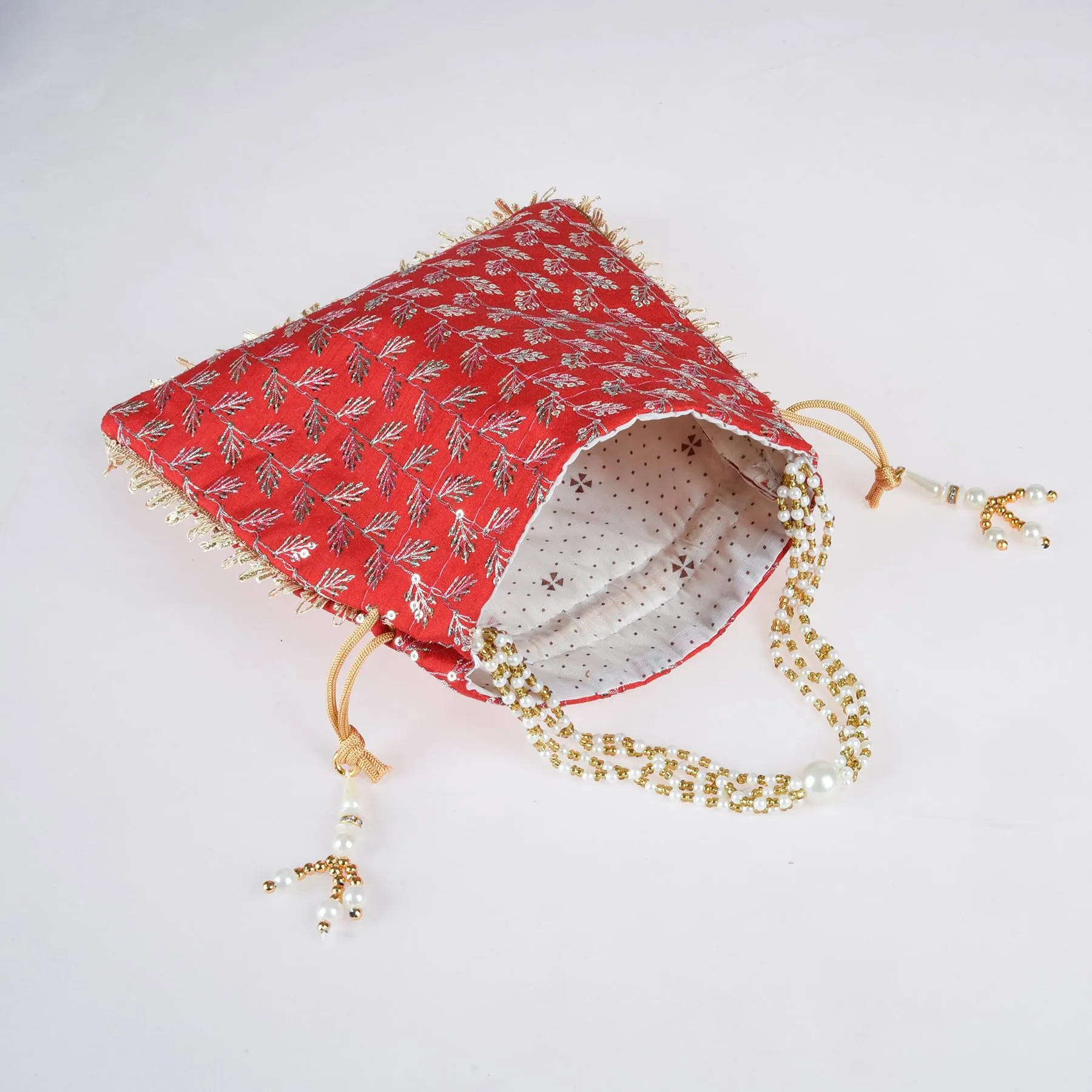 Heart Home Potli|Silk Wedding Potli|Drawstring Closure Potli|Wallet Potli|Christmas Gift Potli|Baby Shower Potli|Traditional Shagun Potli|Square Embroidery Potli|Pack of 3|Multi