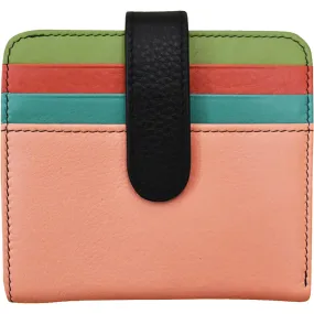 ili New York Small Bi-Fold Wallet Peach Multi Leather