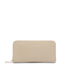 Italian Leather Zip Wallet with Multiple Compartments