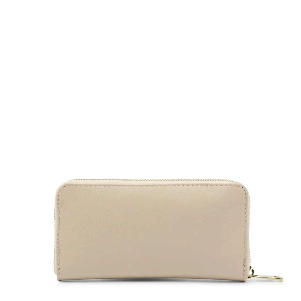 Italian Leather Zip Wallet with Multiple Compartments