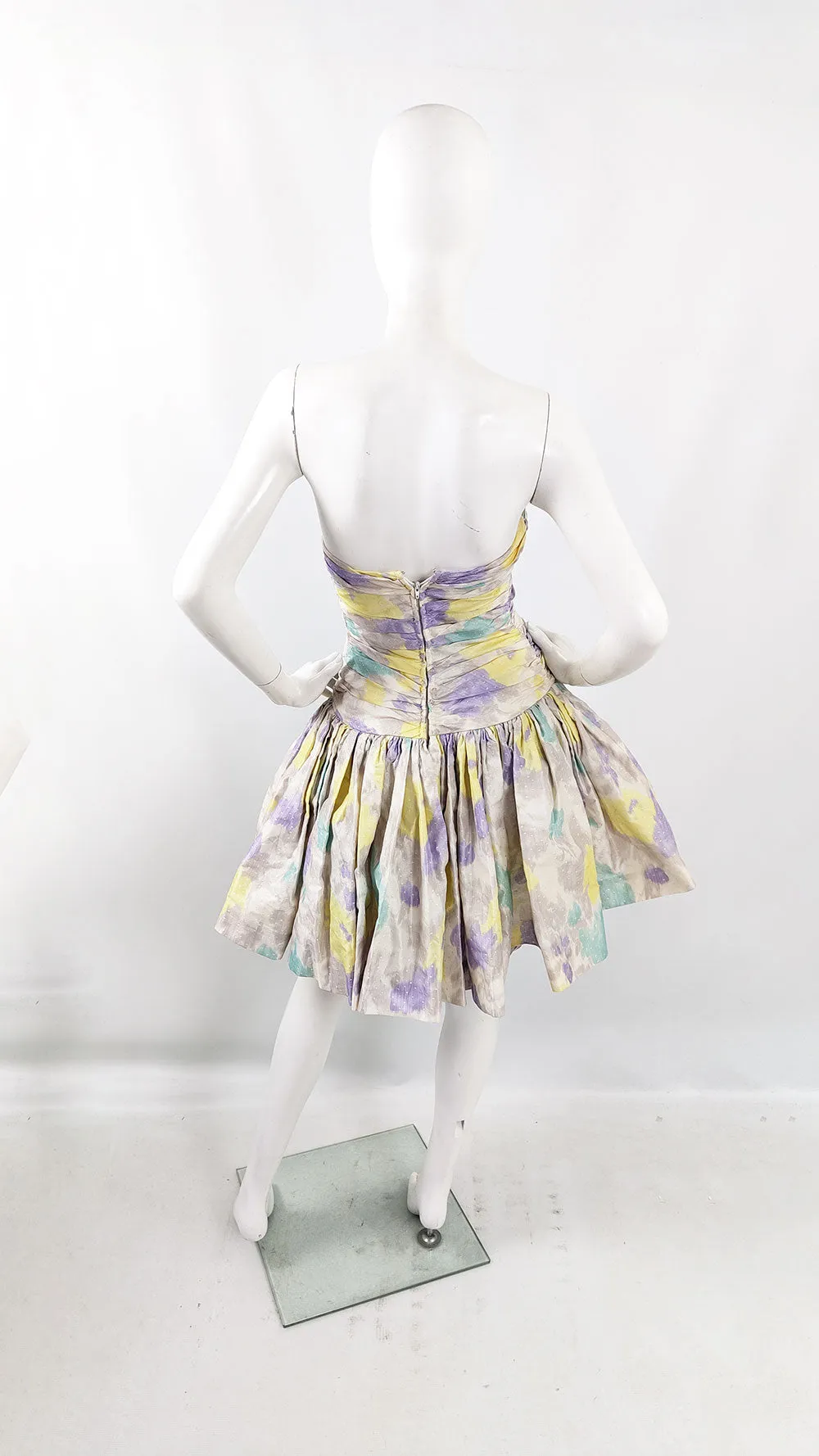 Jacques Azagury Vintage Pure Silk Pleated Evening Dress, 1980s