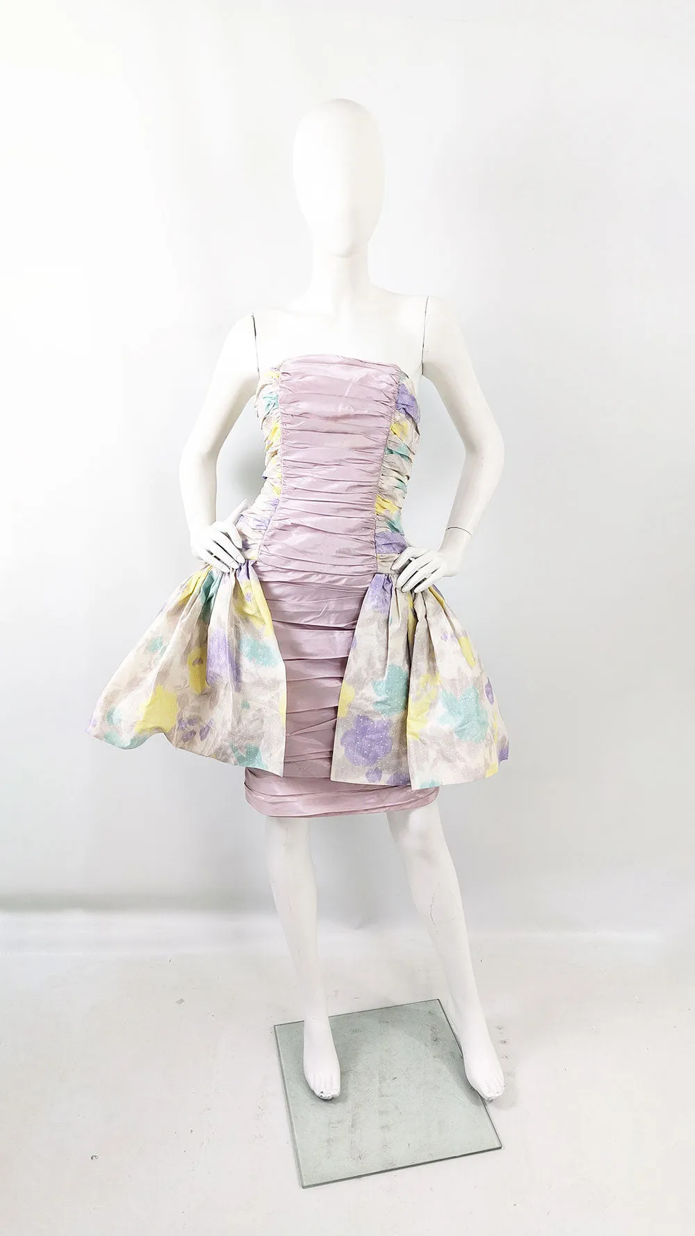 Jacques Azagury Vintage Pure Silk Pleated Evening Dress, 1980s