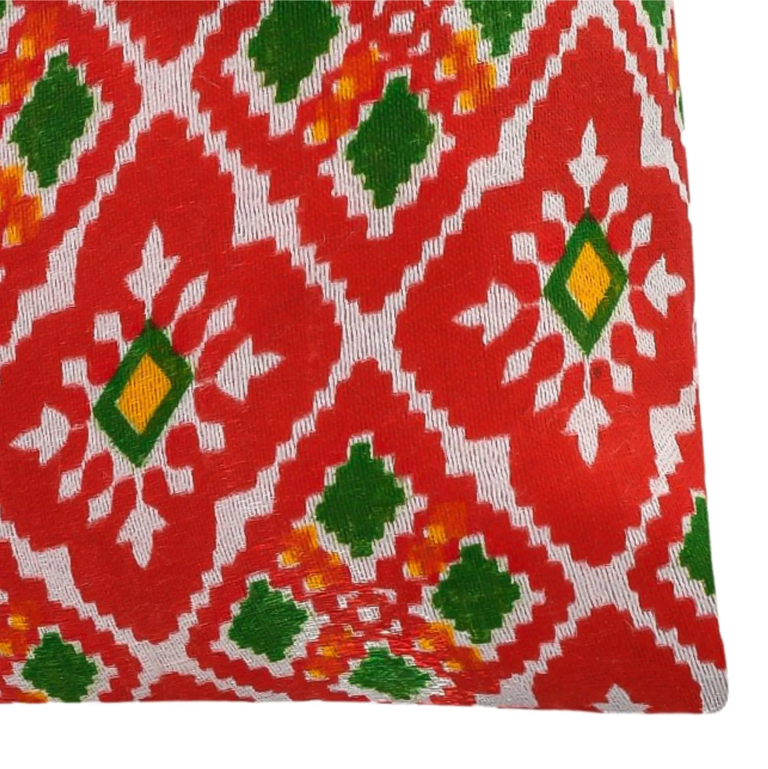 Kuber Industries Potli | Silk Wedding Potli | Drawstring Closure Potli | Wallet Potli | Christmas Gift Potli | Baby Shower Potli | Medium-Patola-Print Potli | 7x9 Inch | Pack of 4 | Red