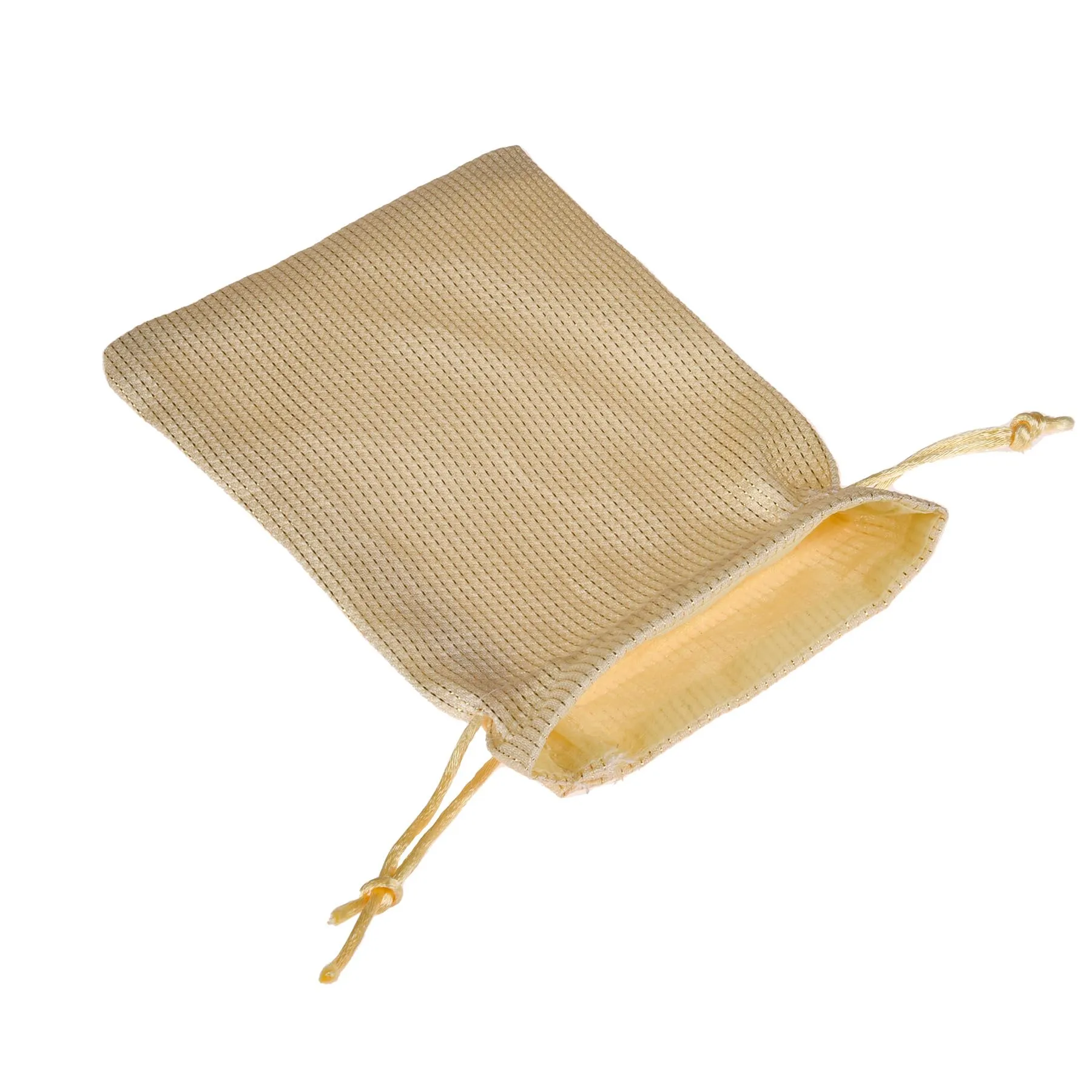 Kuber Industries Potli|Jari Silk Wedding Potli|Drawstring Closure Potli|Wallet Potli|Christmas Gift Potli|Baby Shower Potli|Traditional Shagun Potli|9x12 Inch|Large|Pack of 6|Cream
