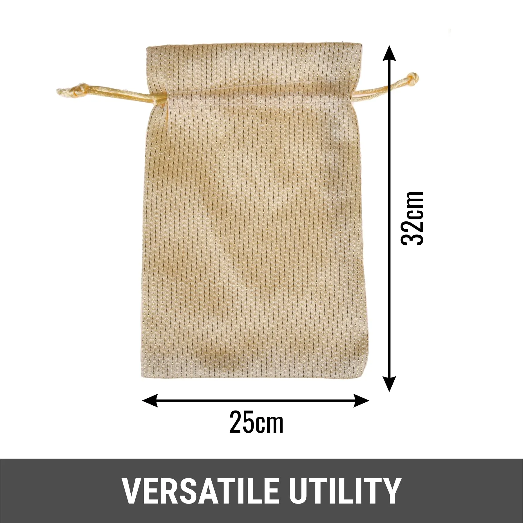 Kuber Industries Potli|Jari Silk Wedding Potli|Drawstring Closure Potli|Wallet Potli|Christmas Gift Potli|Baby Shower Potli|Traditional Shagun Potli|9x12 Inch|Large|Pack of 8|Cream