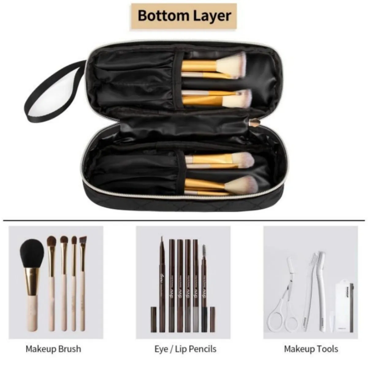 Large-capacity cosmetic bag, portable hand-held toiletry bag, British small fragrance rhombus style light luxury storage bag