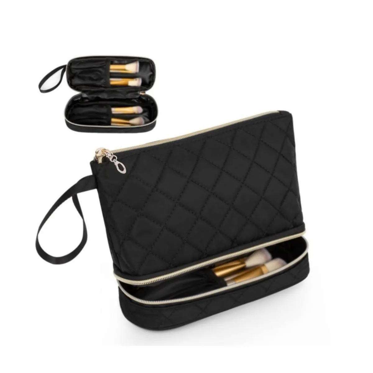 Large-capacity cosmetic bag, portable hand-held toiletry bag, British small fragrance rhombus style light luxury storage bag