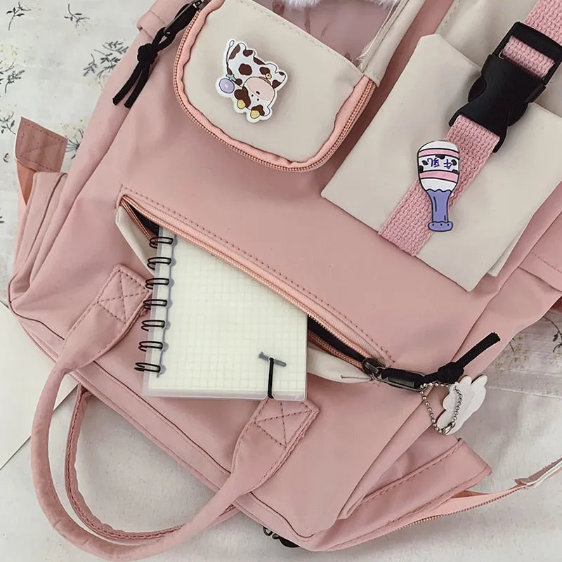 Large Pastel Waterproof Backpack Handbag