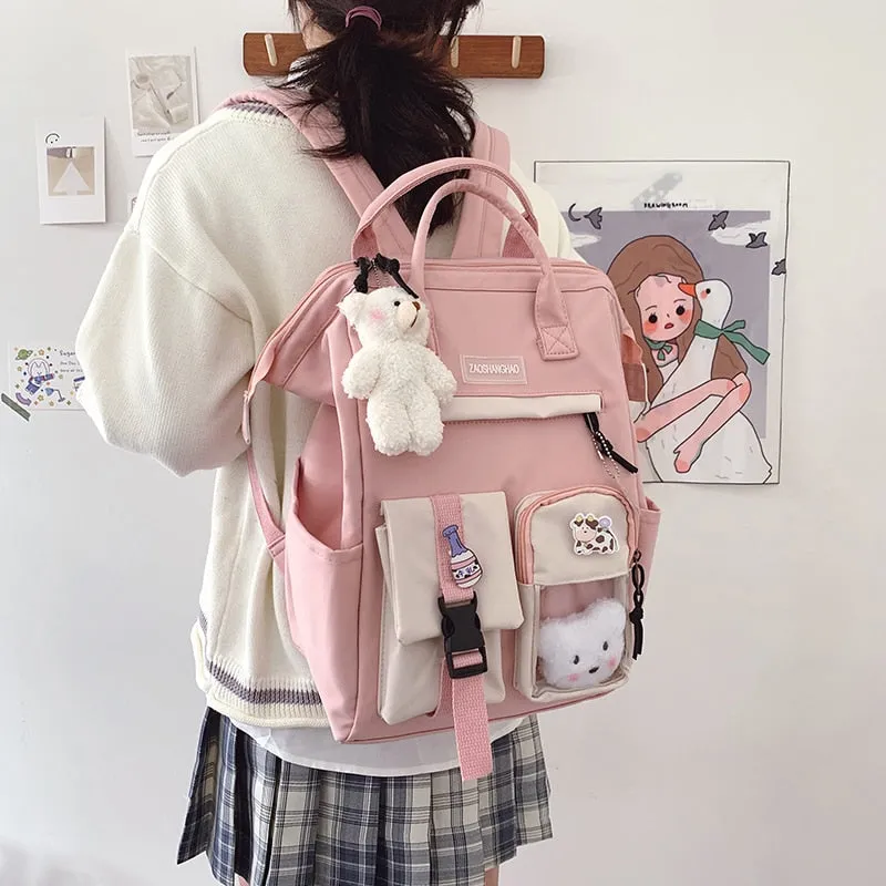 Large Pastel Waterproof Backpack Handbag