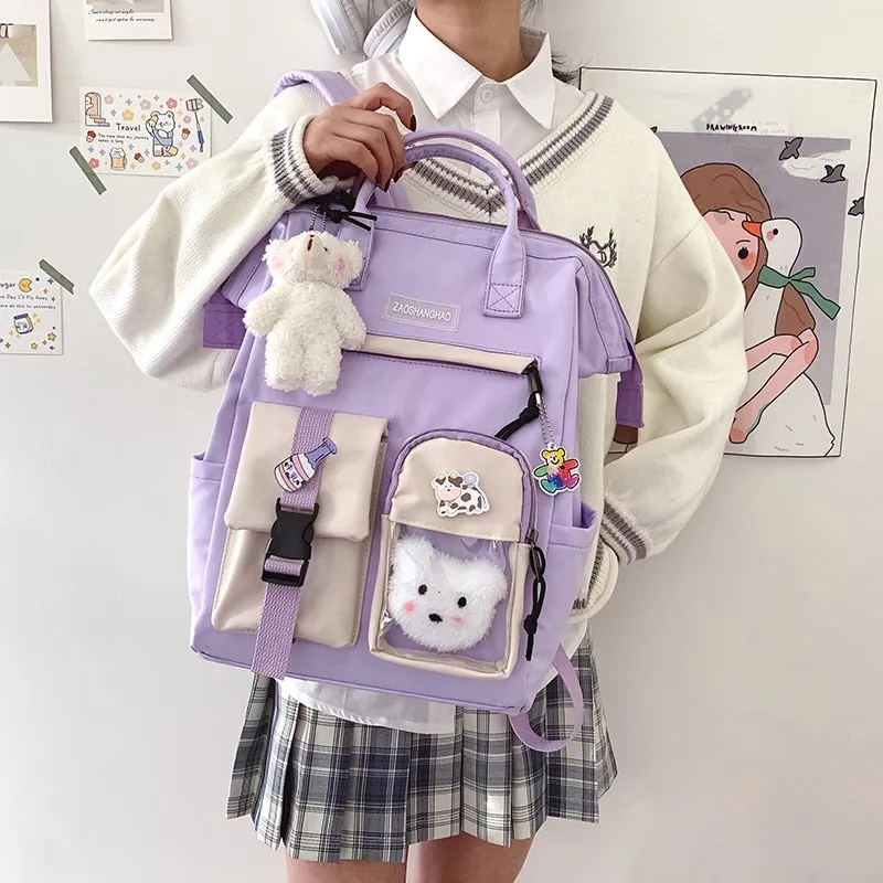 Large Pastel Waterproof Backpack Handbag