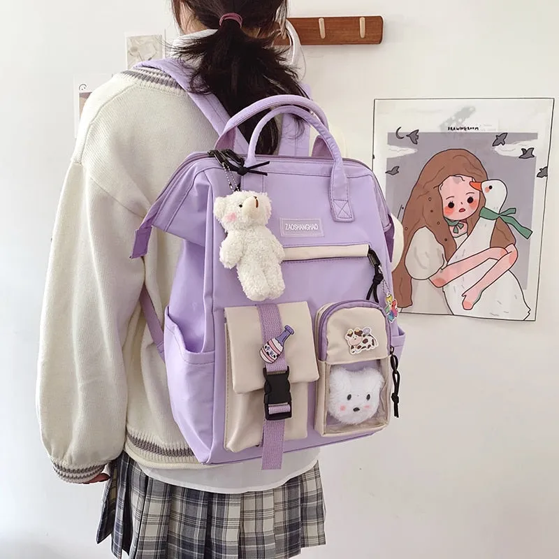 Large Pastel Waterproof Backpack Handbag