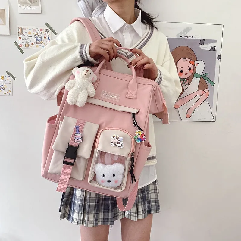 Large Pastel Waterproof Backpack Handbag