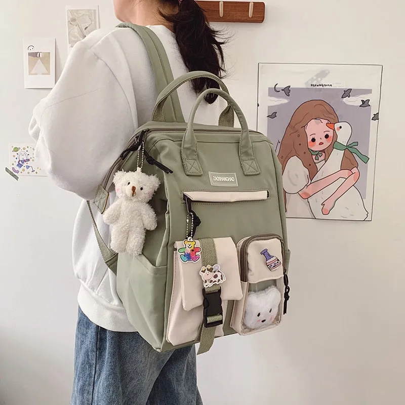 Large Pastel Waterproof Backpack Handbag