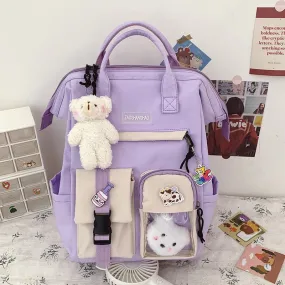 Large Pastel Waterproof Backpack Handbag