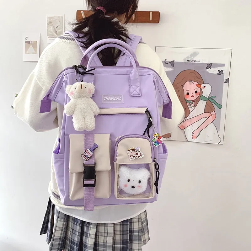 Large Pastel Waterproof Backpack Handbag