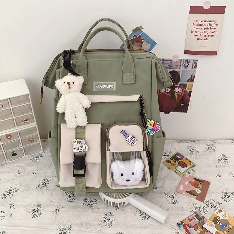 Large Pastel Waterproof Backpack Handbag