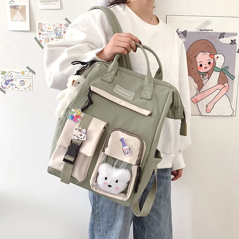 Large Pastel Waterproof Backpack Handbag
