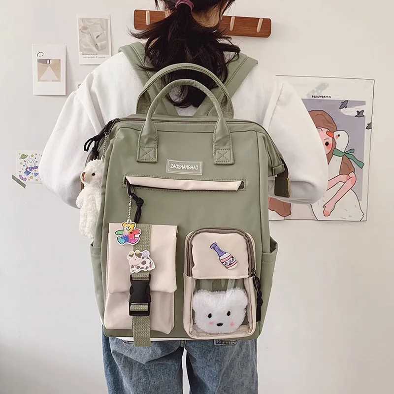 Large Pastel Waterproof Backpack Handbag
