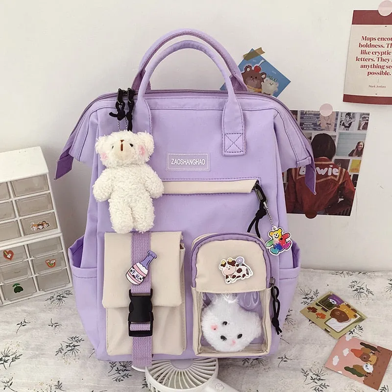 Large Pastel Waterproof Backpack Handbag